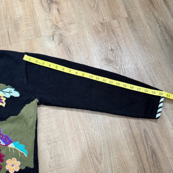 Vintage Storybook Knits Cardigan Sweater Butterfly Grannycore Novelty M - Picture 5 of 6